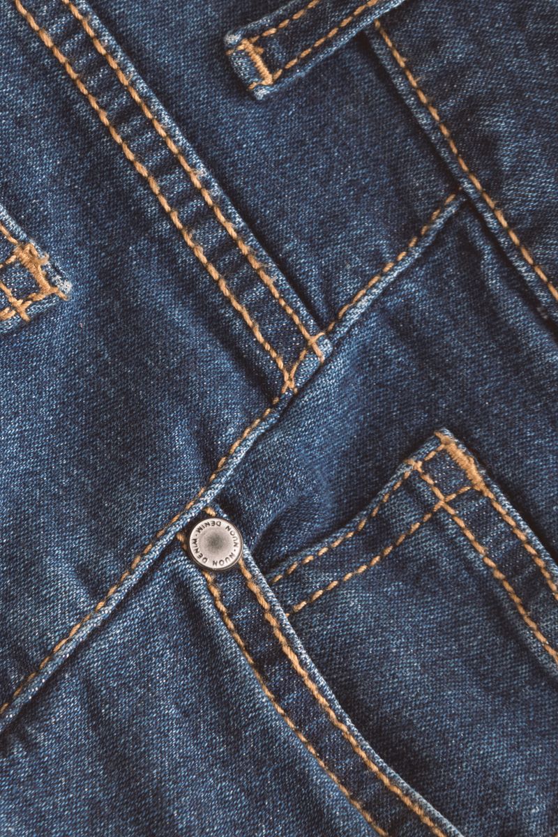 Indigo denim stitching and construction